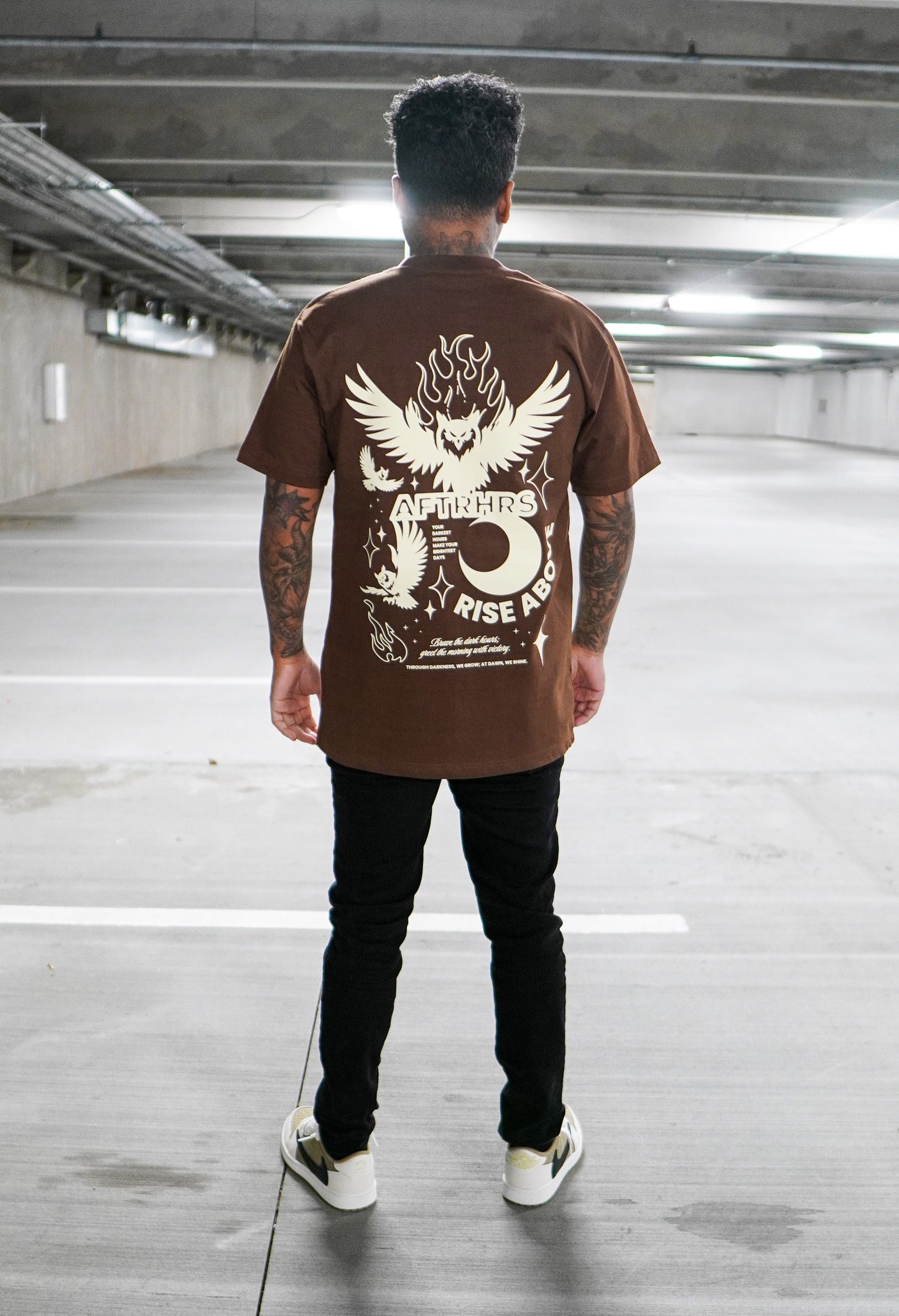 Rise Above Shirt - Brown / Cream