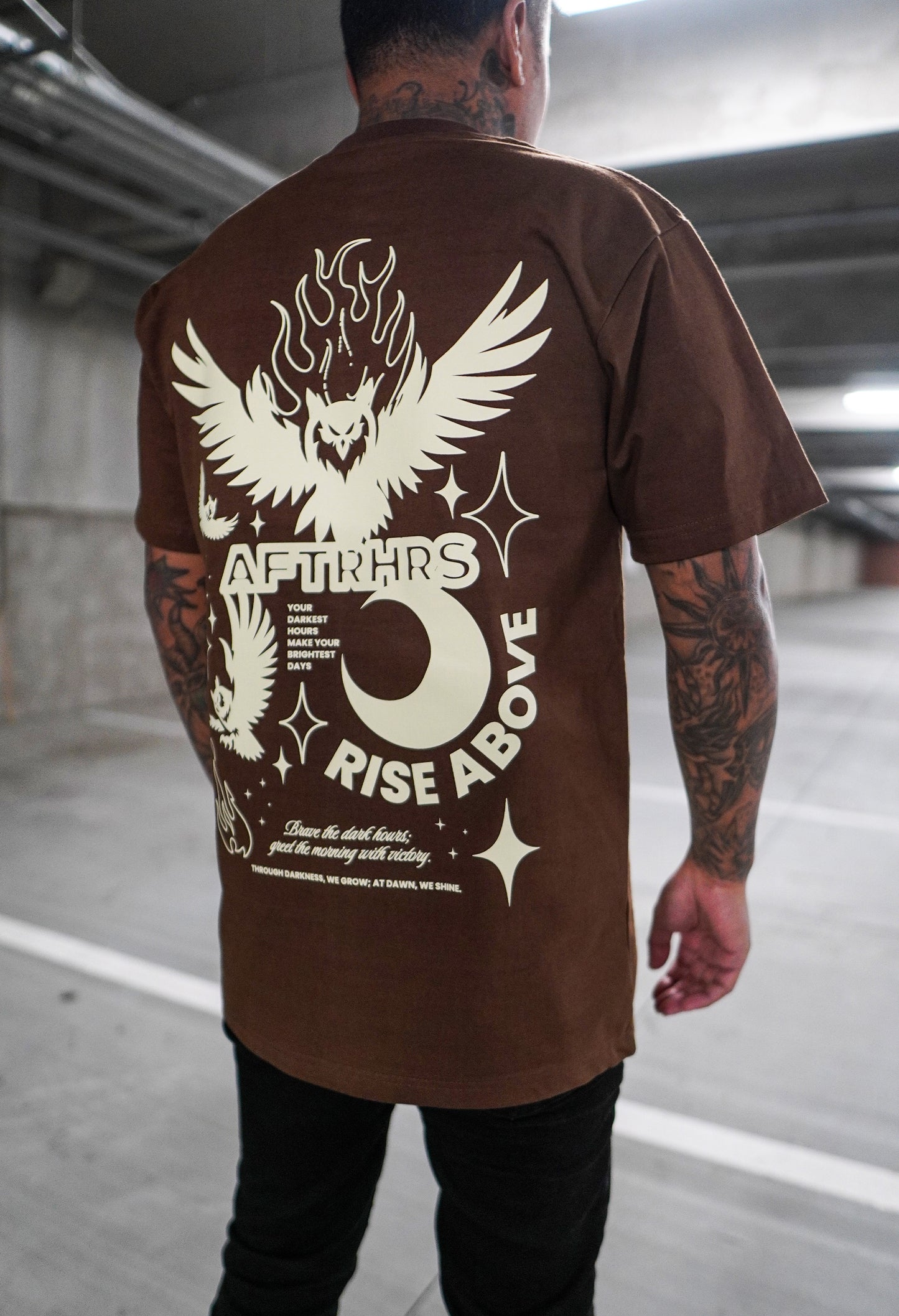 Rise Above Shirt - Brown / Cream