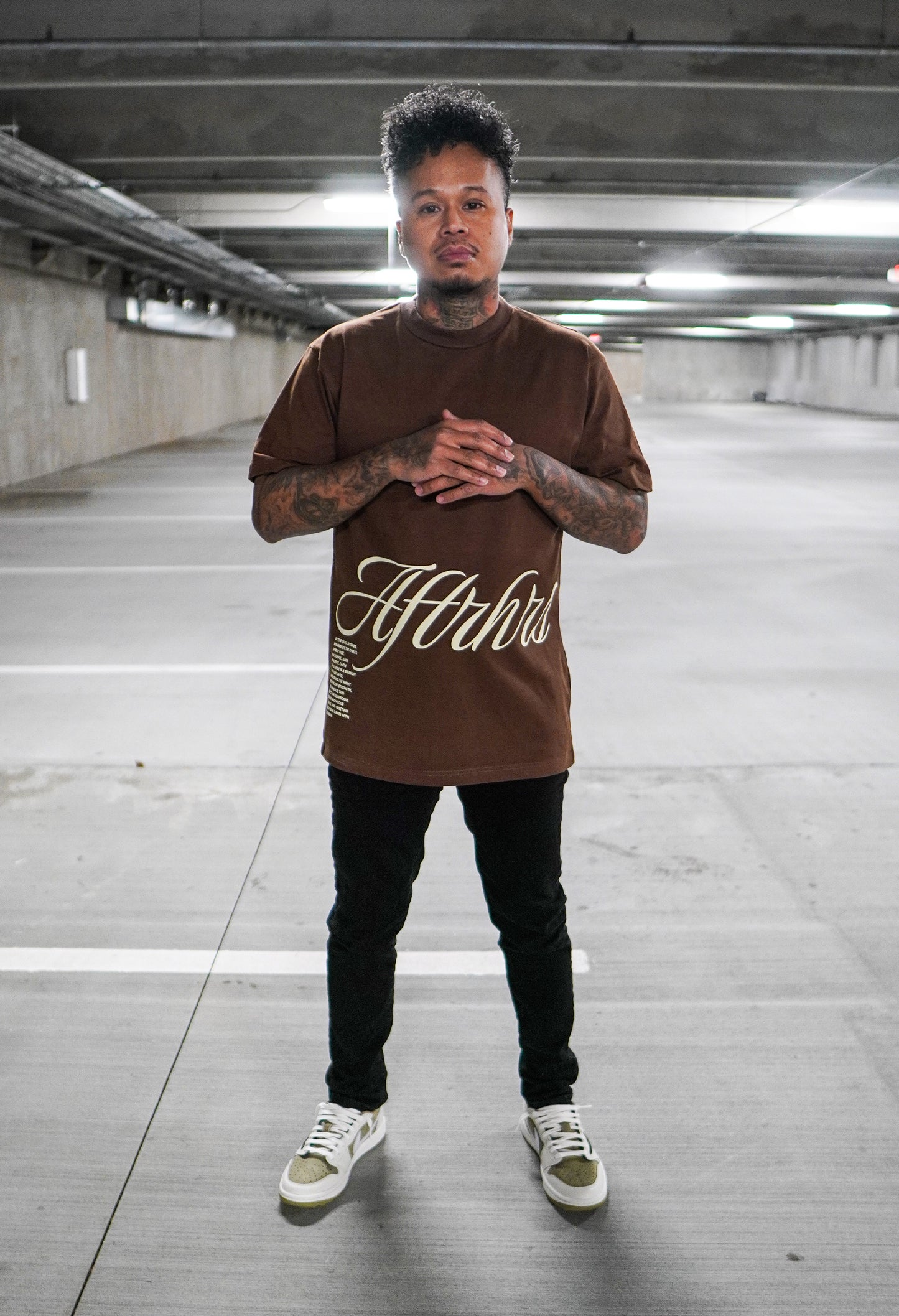 Rise Above Shirt - Brown / Cream