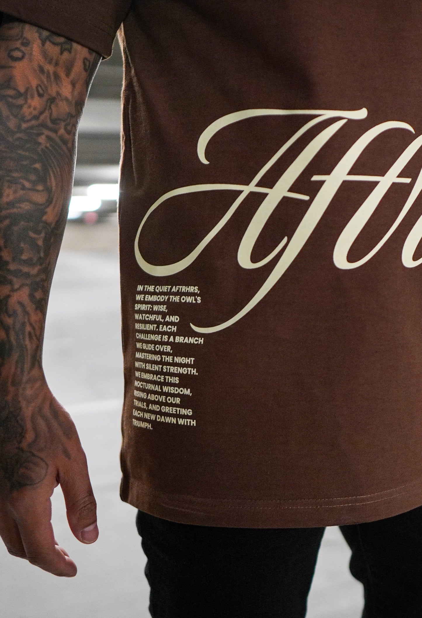 Rise Above Shirt - Brown / Cream