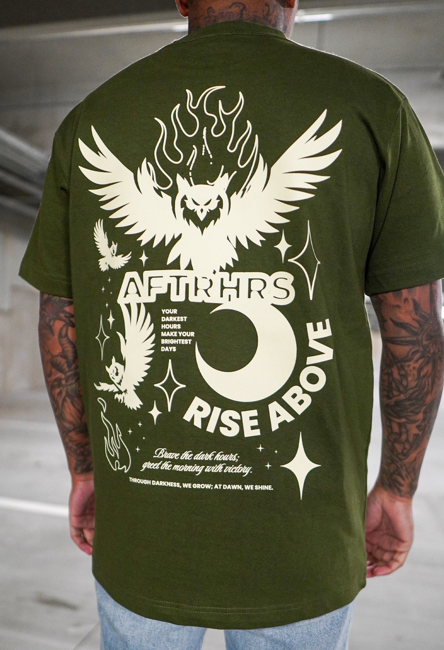 Rise Above Shirt - Army / Cream