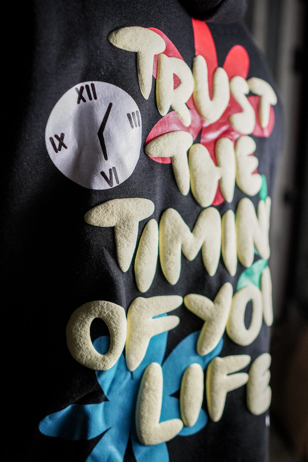 Trust The Timing Of Your Life Hoodie - Black