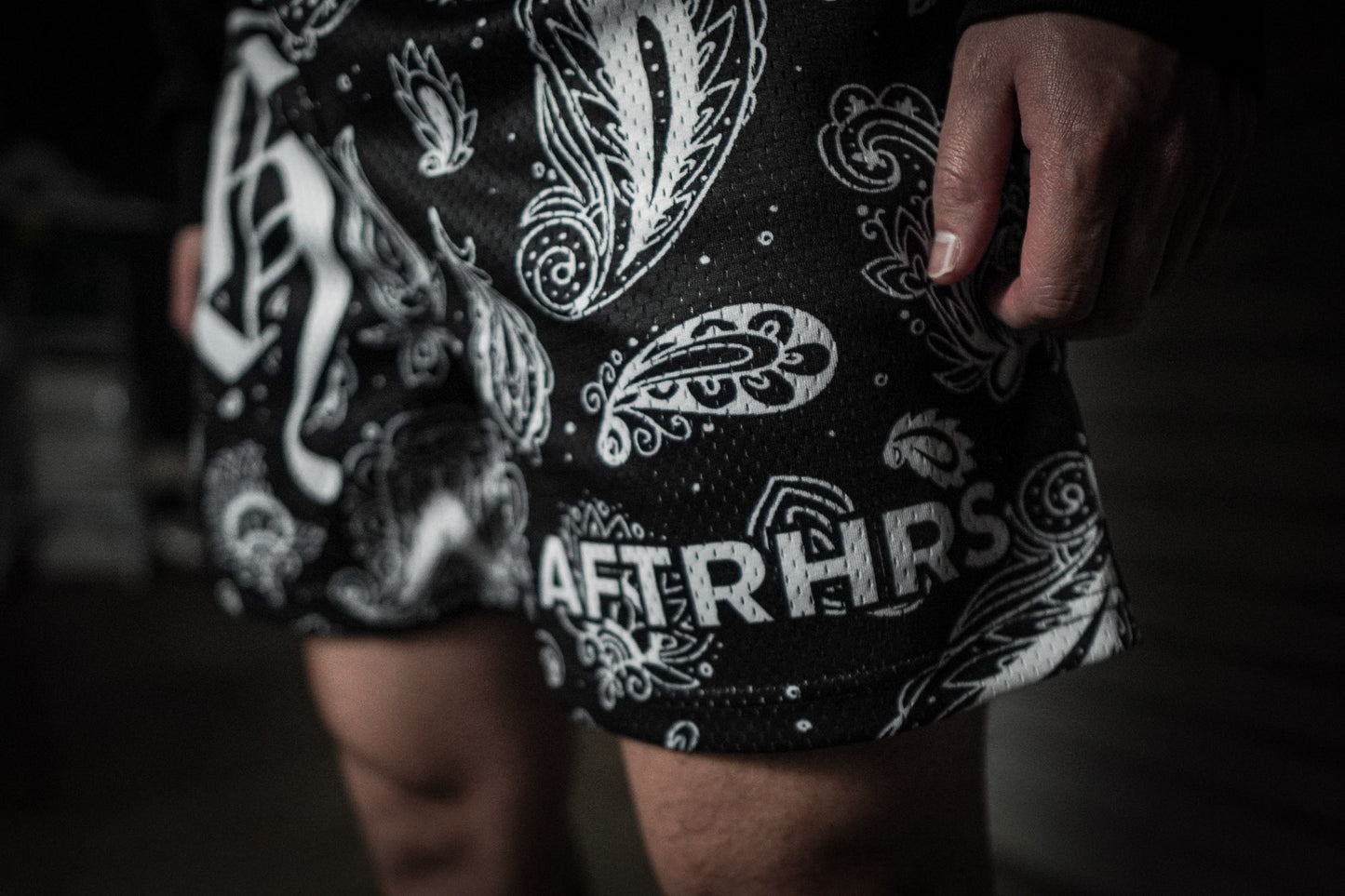 Paisley Mesh Shorts - Black