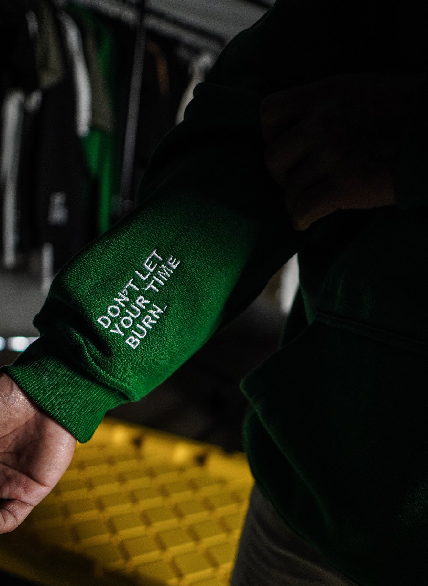 Don't Let Your Time Burn Heavyweight Hoodie - Green
