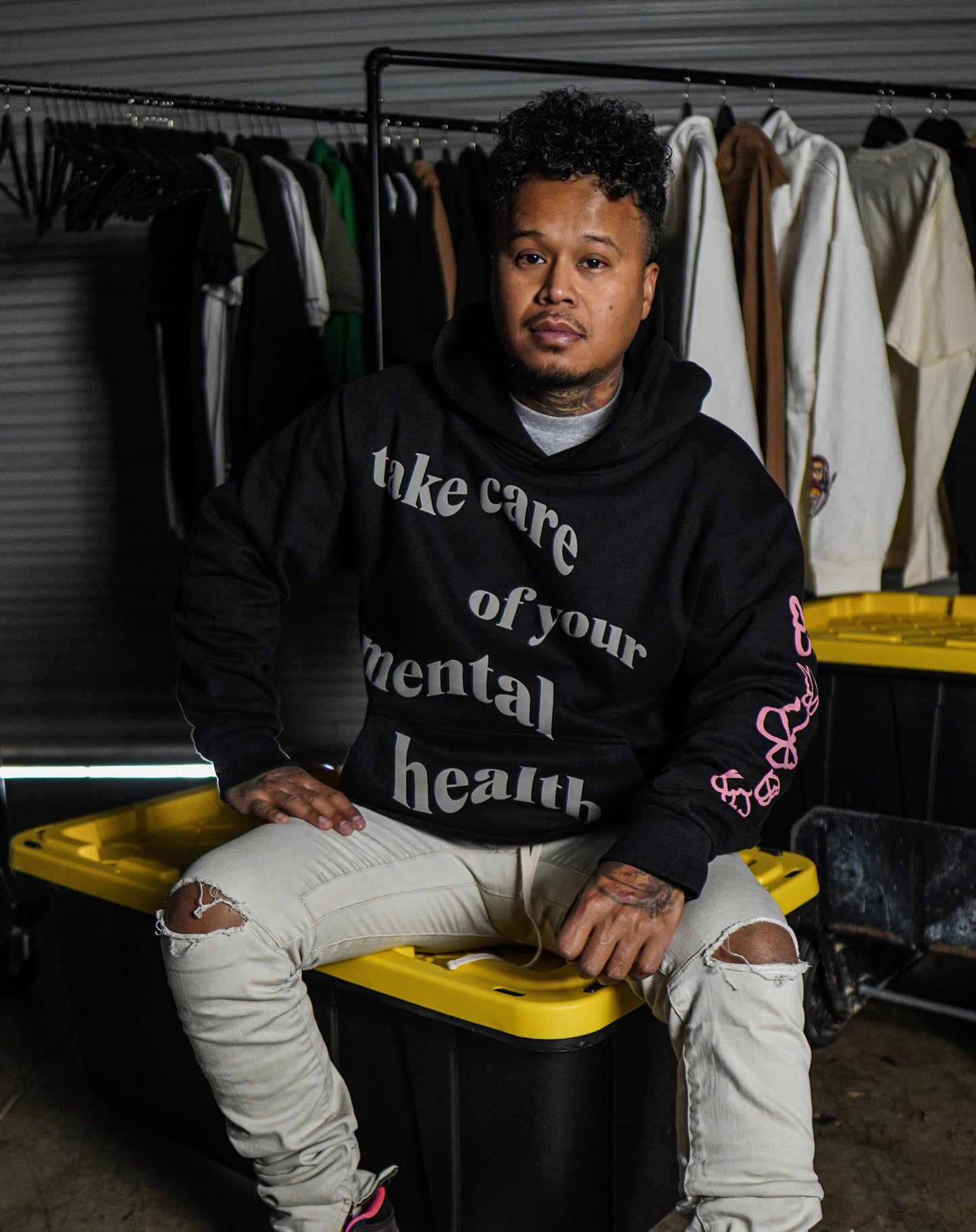 Take Care of Your Mental Health Heavyweight Hoodie - Black