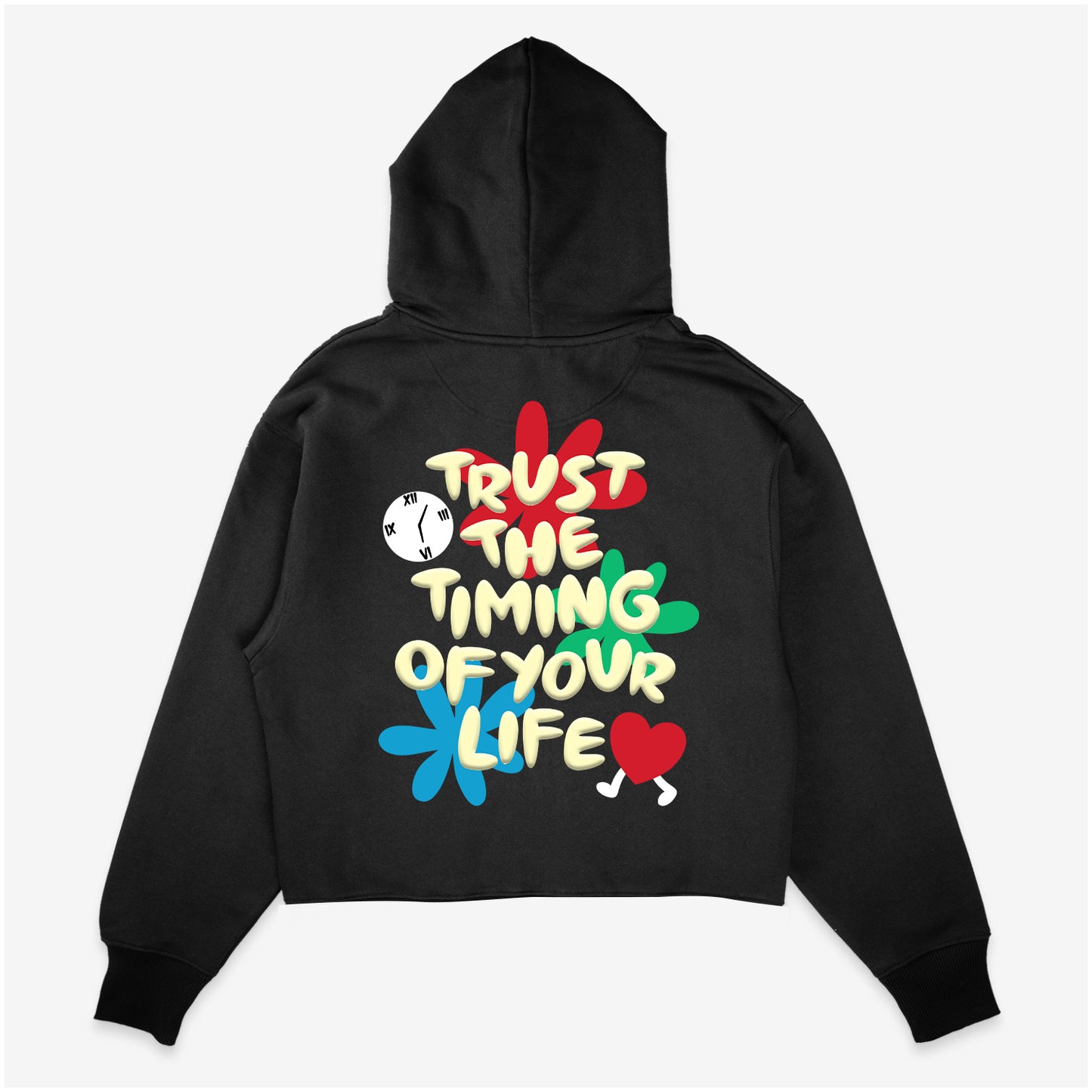 Trust The Timing Of Your Life Hoodie - Black