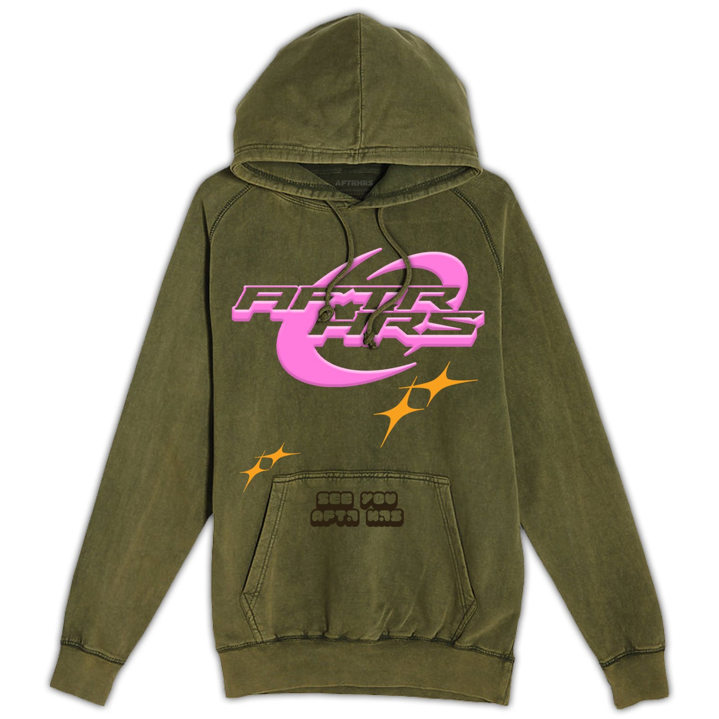 Y2K AFTRHRS Hoodie - Vintage Olive