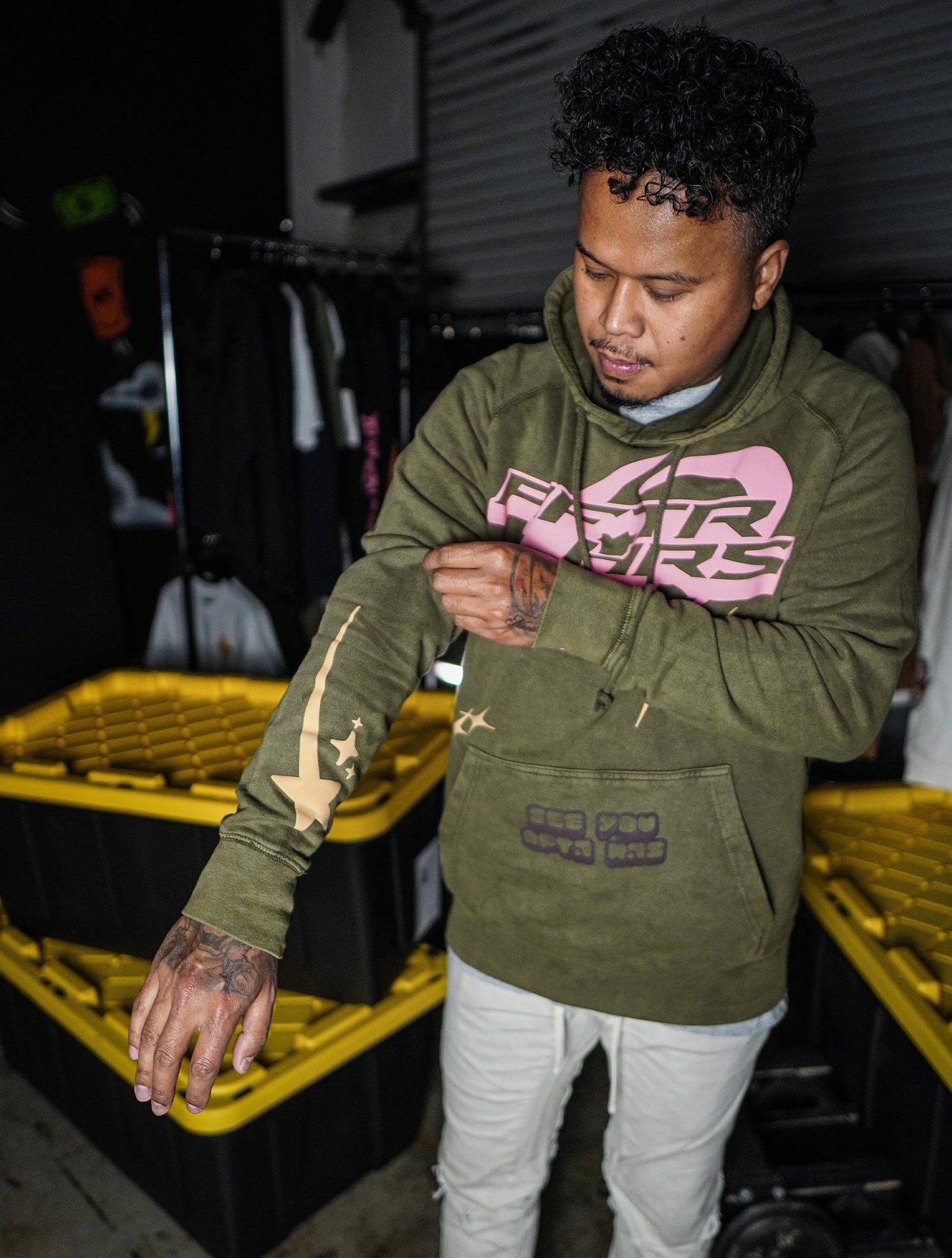 Y2K AFTRHRS Hoodie - Vintage Olive