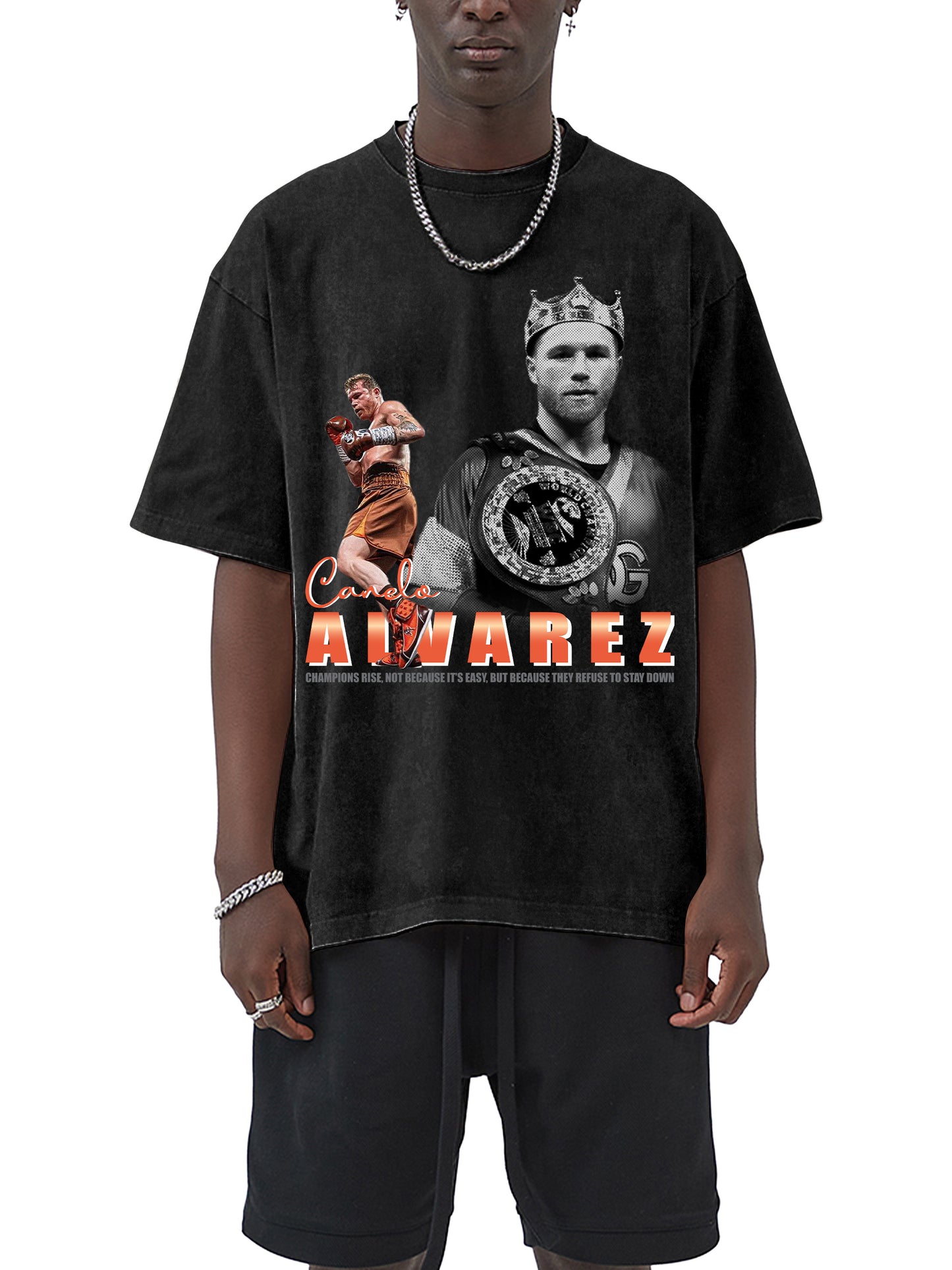 Canelo Alvarez Shirt - Acid Wash Black Tee