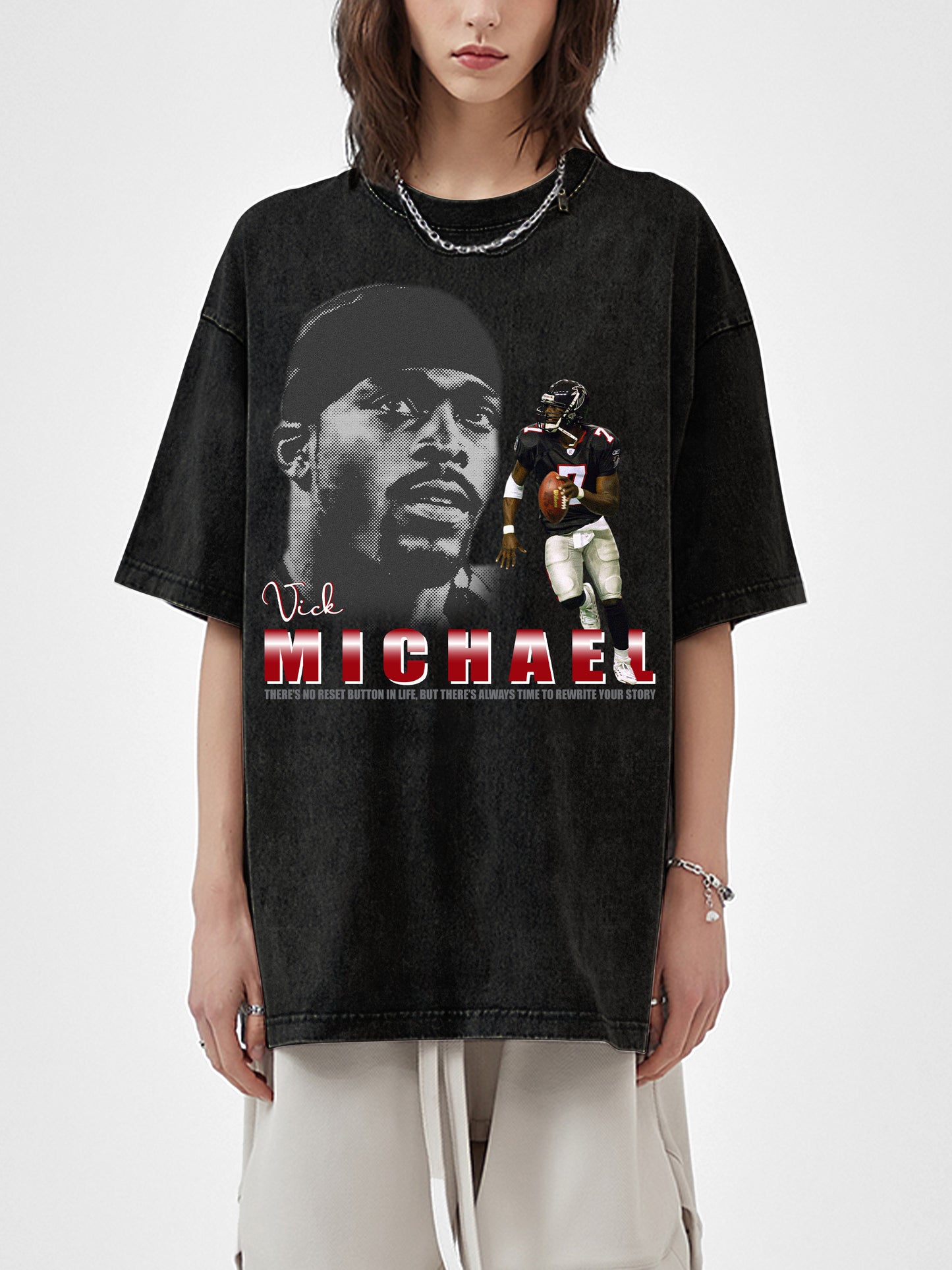 Vick Michael Shirt - Acid Wash Black Tee