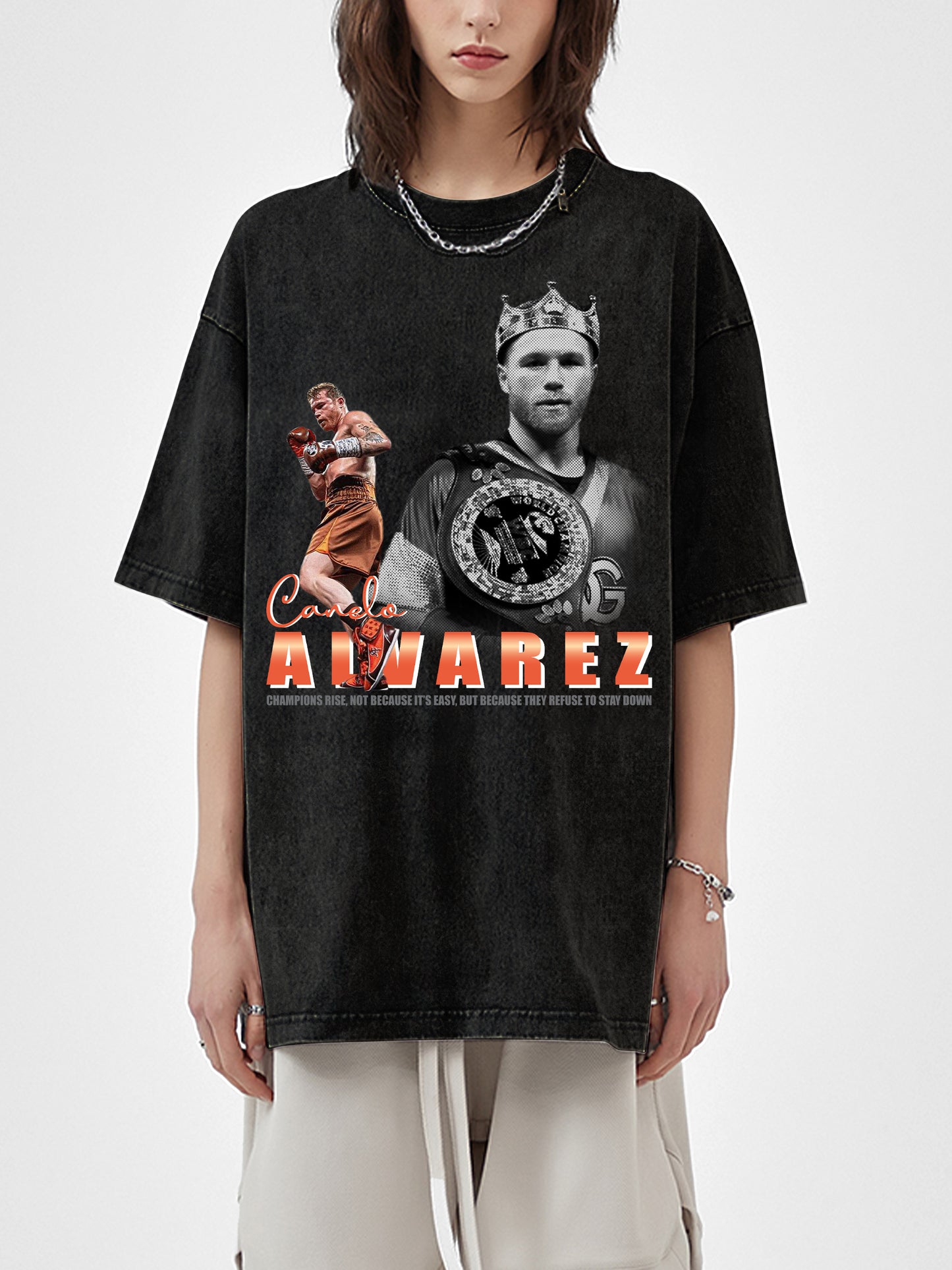 Canelo Alvarez Shirt - Acid Wash Black Tee