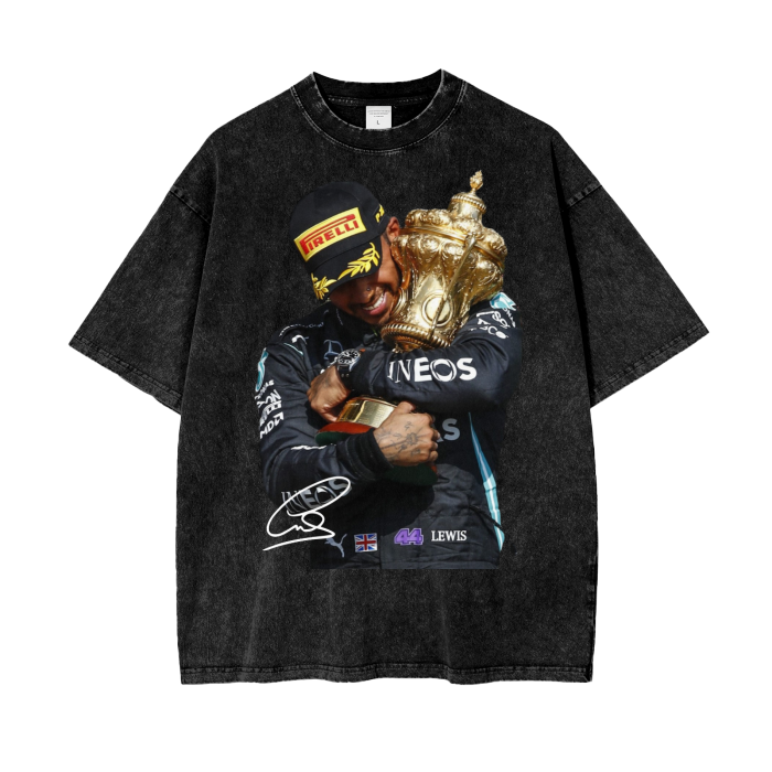 Lewis Hamilton Shirt - Acid Wash Black