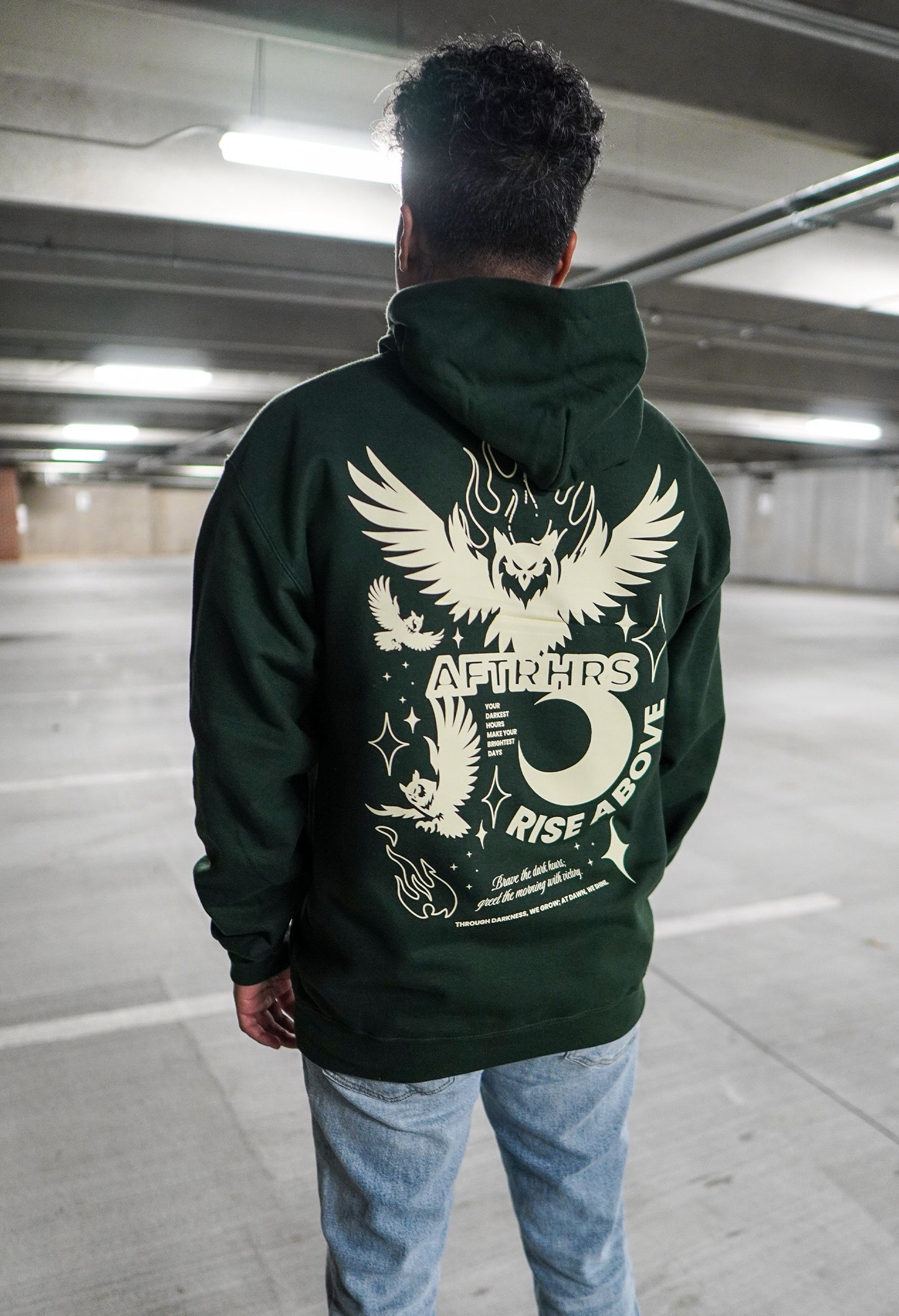 Rise Above Hoodie - Army / Cream - FREE w/ Purchase of 2 Hoodies