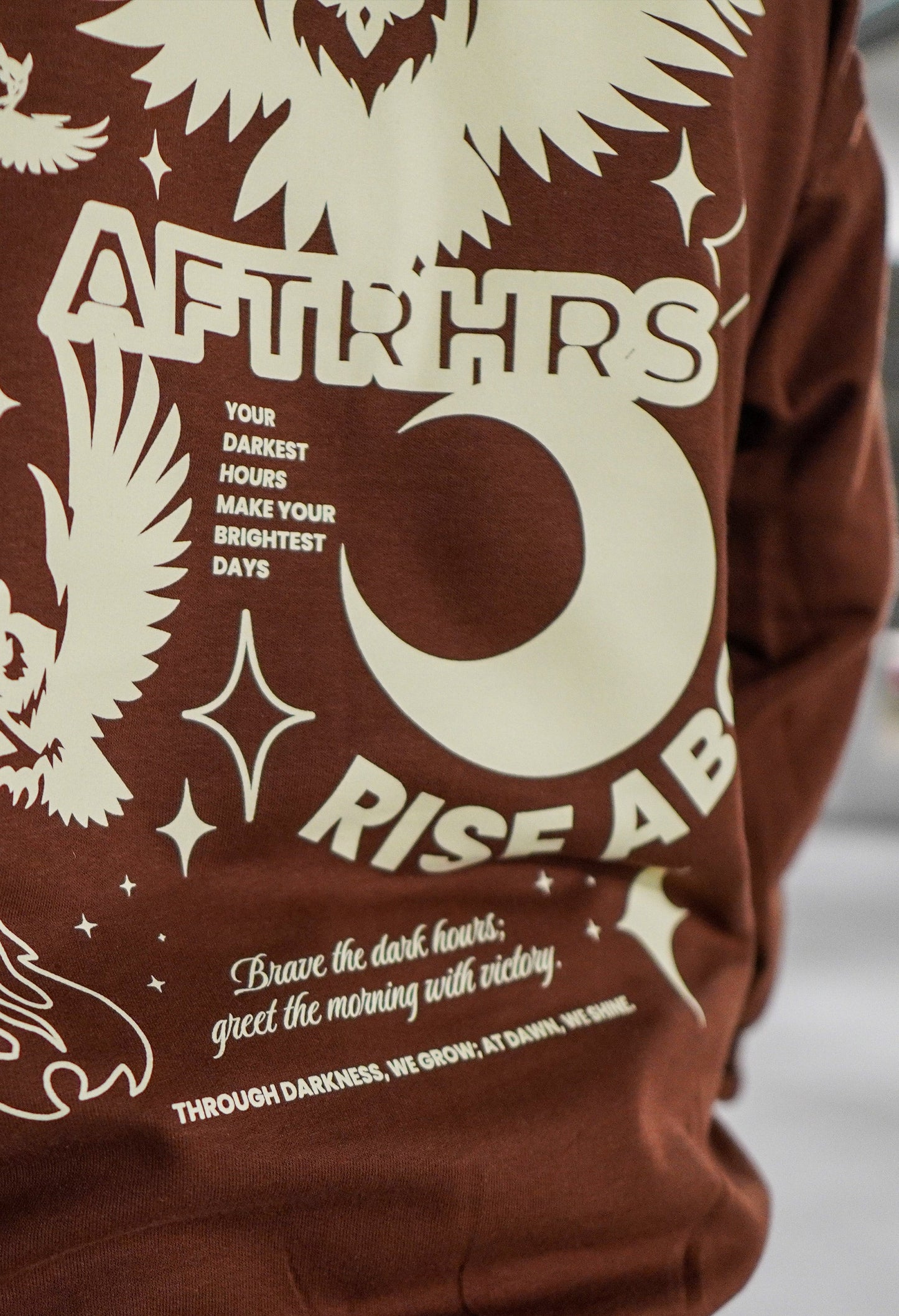 Rise Above Hoodie - Brown / Cream - FREE w/ Purchase of 2 Hoodies