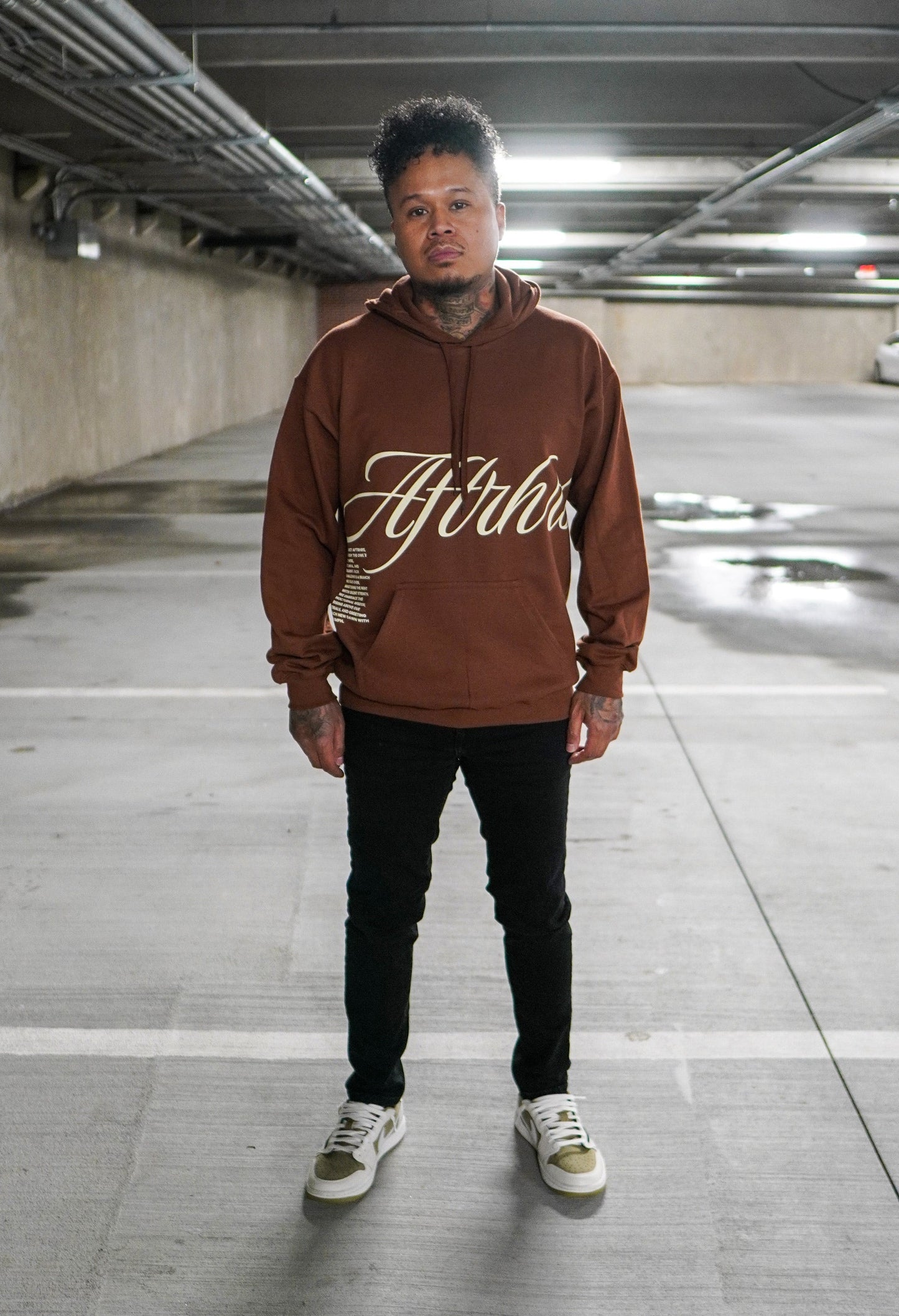 Rise Above Hoodie - Brown / Cream - FREE w/ Purchase of 2 Hoodies