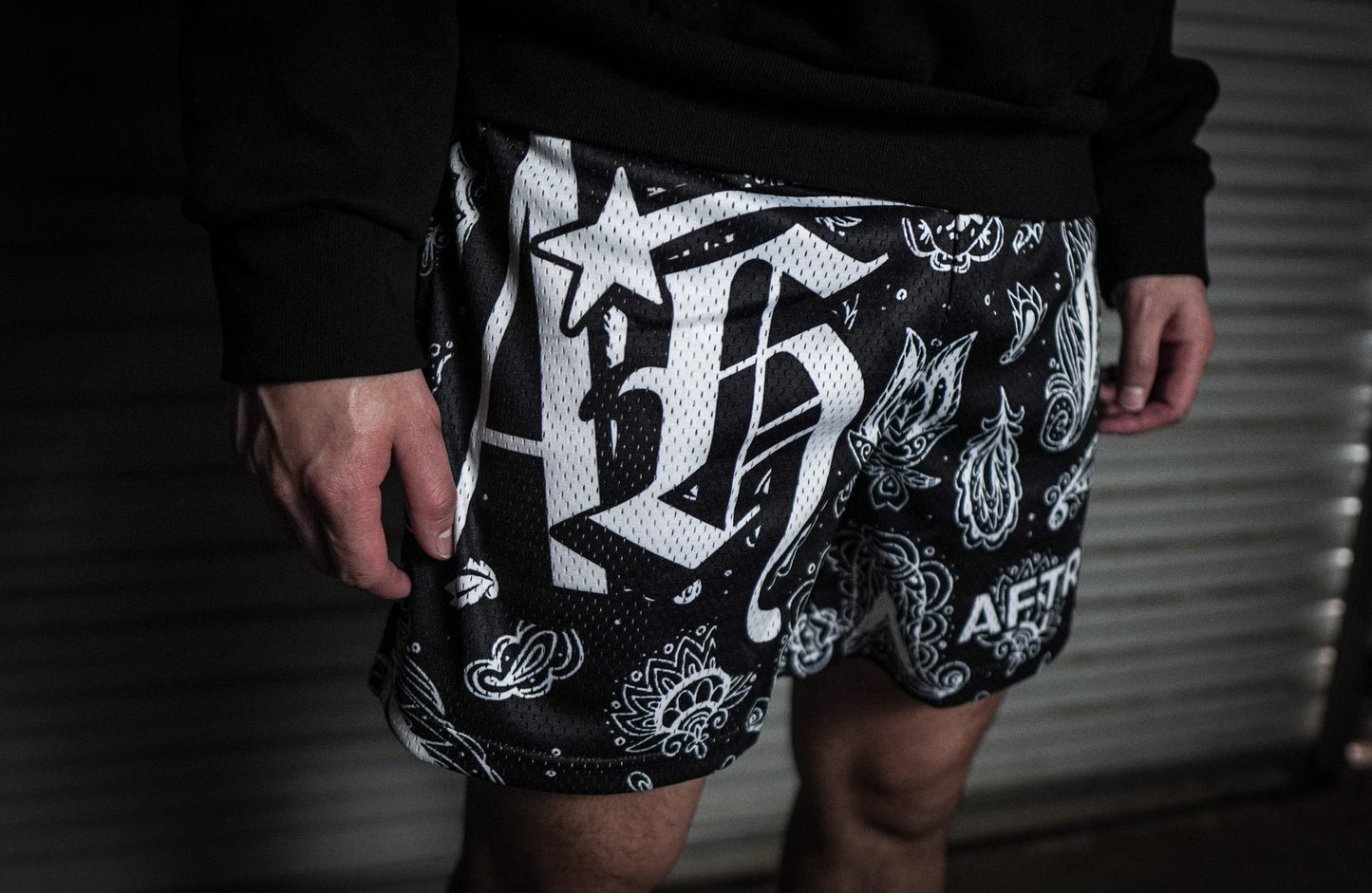 Paisley Mesh Shorts - Black